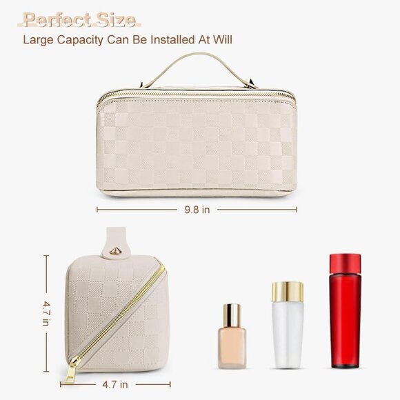 Travel Makeup Bag,Large Capacity Cosmetic Bag for Women,Portable - Picture 4 of 9